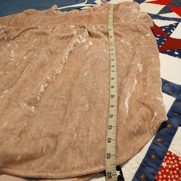 LOFT Pink Ruffled Bib Collar Velvety Blouse - Picture 7 of 12